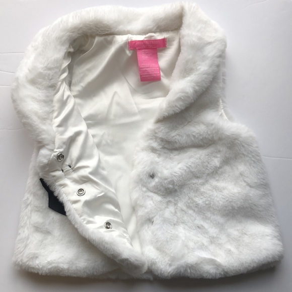 Isaac Mizrahi Kids Gilrls Faux Fur Jacket Vest - Picture 8 of 8
